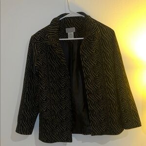 Black and Tan Zebra Print Blazer
